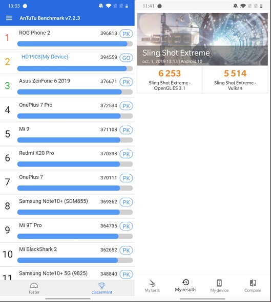 OnePlus7T benchmark